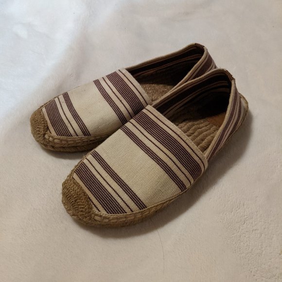 Tory Burch Striped Rope Sole Espadrille Flats